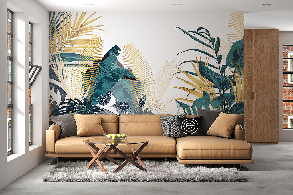 Donkere bladwaaiers met goud — interieur 4