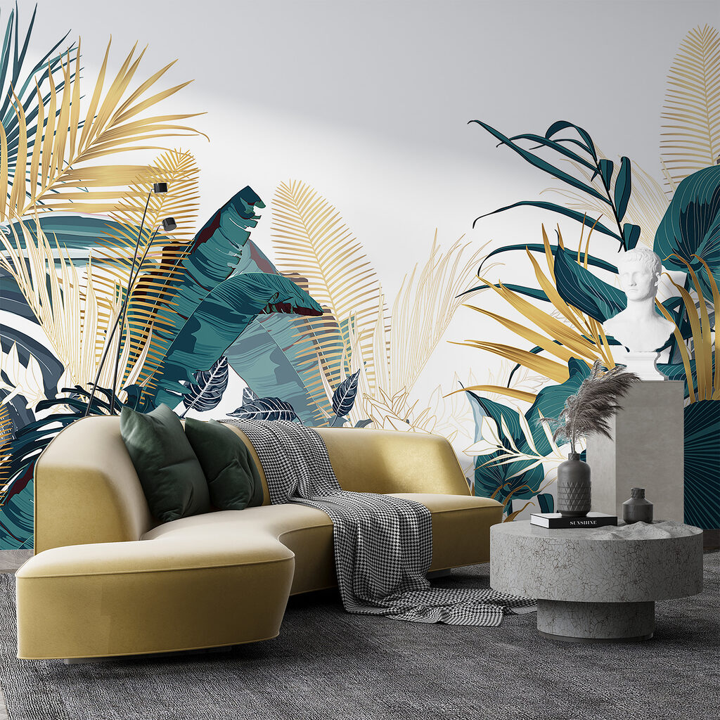 Donkere bladwaaiers met goud — interieur 5