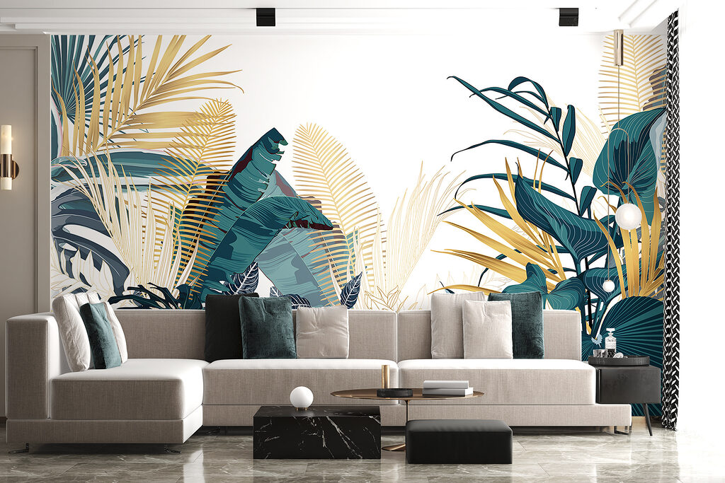 Donkere bladwaaiers met goud — interieur 6
