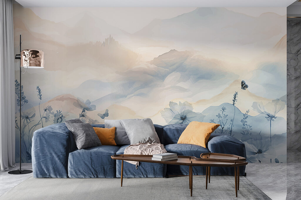 Blauwe veldbloemen voor bergen — interieur 4