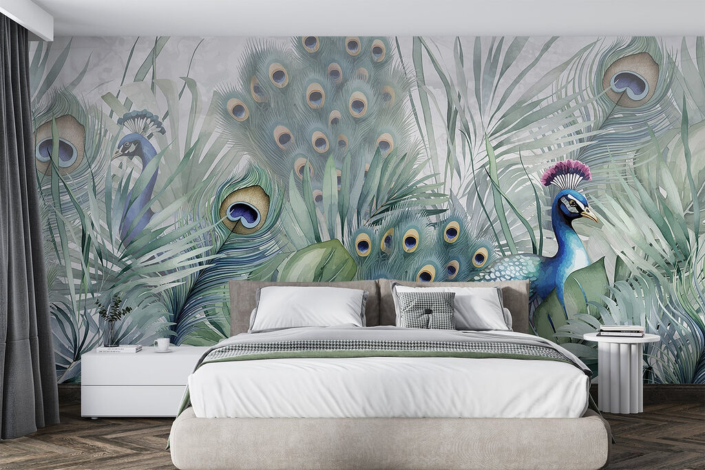 Pauw tussen grote veren — interieur 1