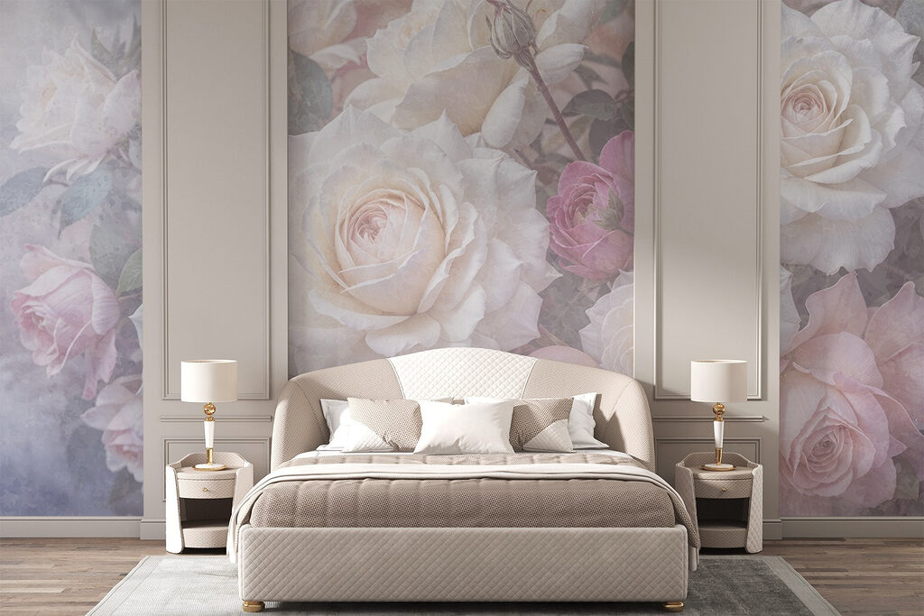 Roze rozen achter kleurmist — interieur 3
