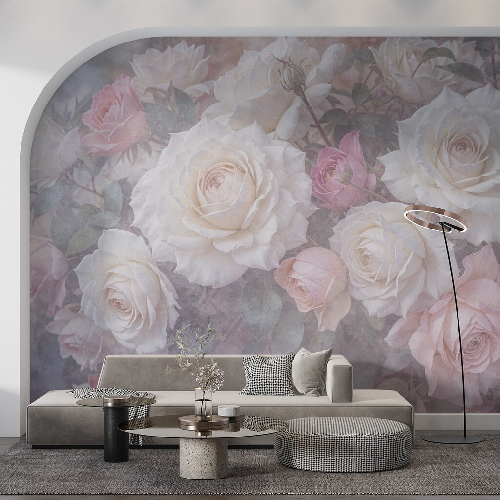 Roze rozen achter kleurmist — interieur 5