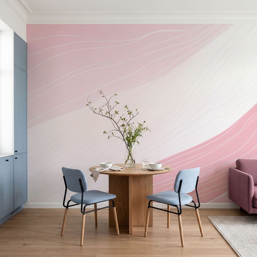 Roze banen, witte lijnen — interieur 1