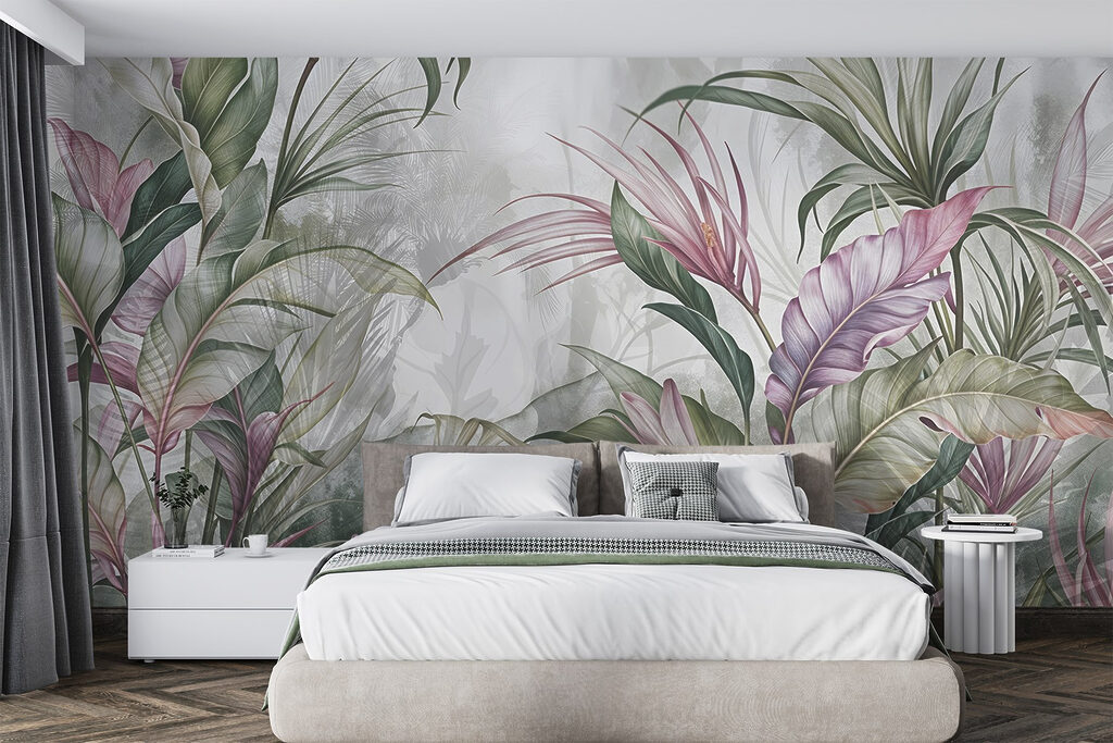 Tropenplanten met roze bladeren — interieur 3