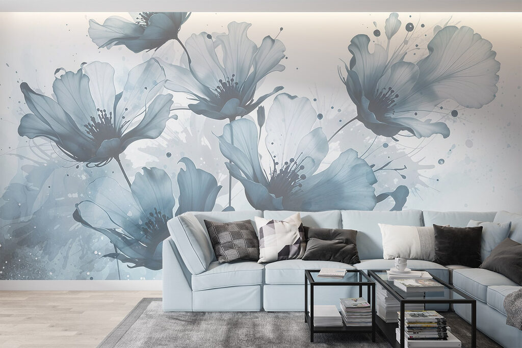 Bloemen met spattende penseelstreken — interieur 2