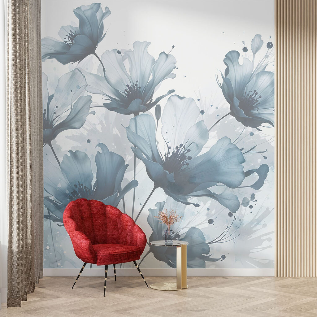 Bloemen met spattende penseelstreken — interieur 3