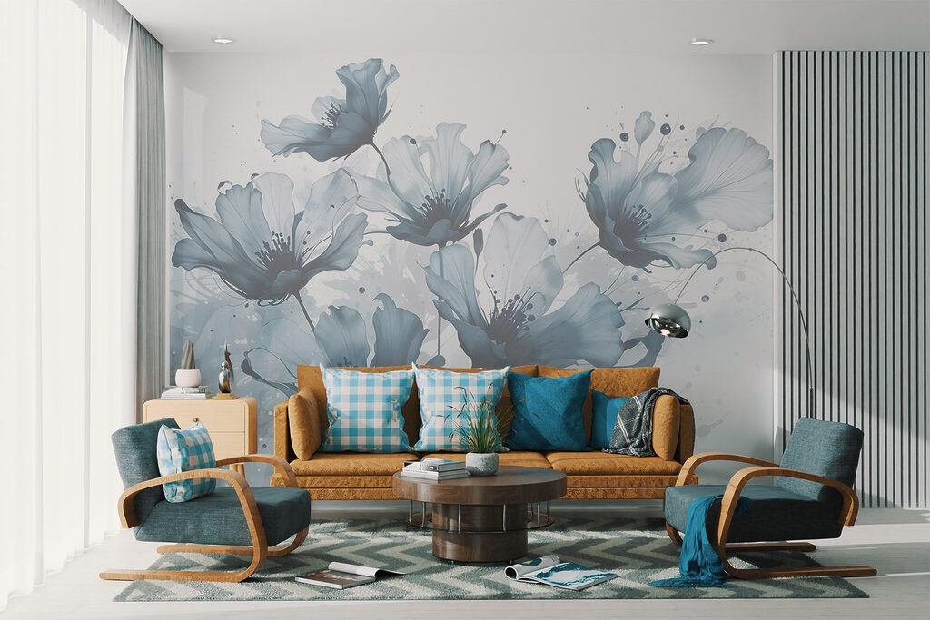 Bloemen met spattende penseelstreken — interieur 4