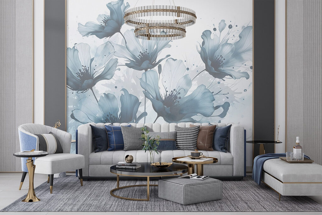 Bloemen met spattende penseelstreken — interieur 6