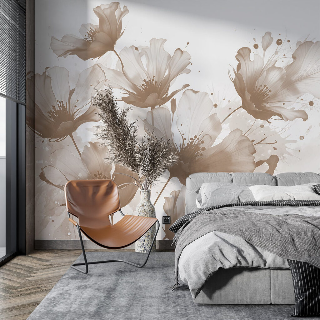 Bloemen met spattende penseelstreken — interieur 1