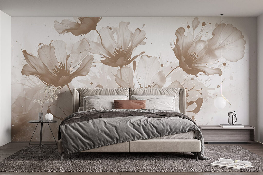 Bloemen met spattende penseelstreken — interieur 2