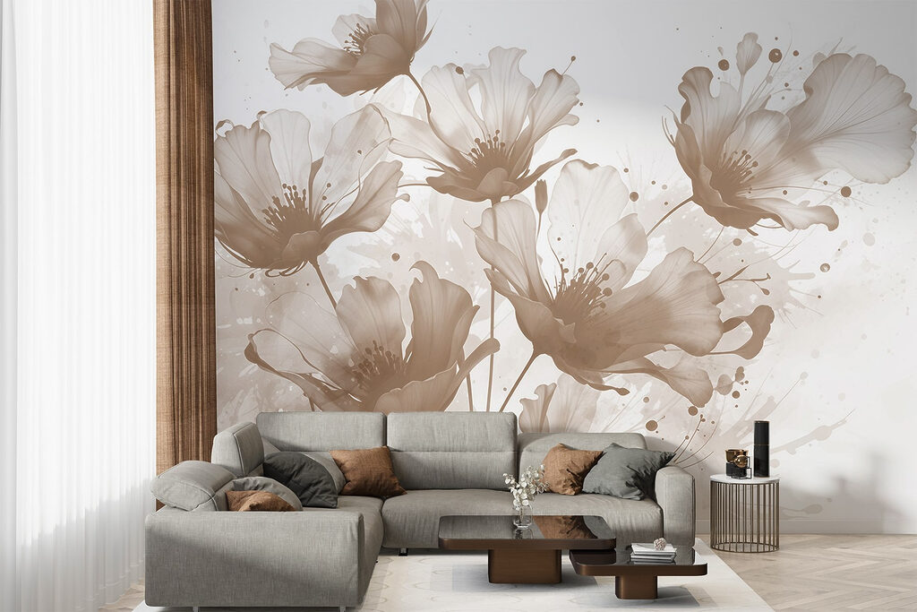 Bloemen met spattende penseelstreken — interieur 4