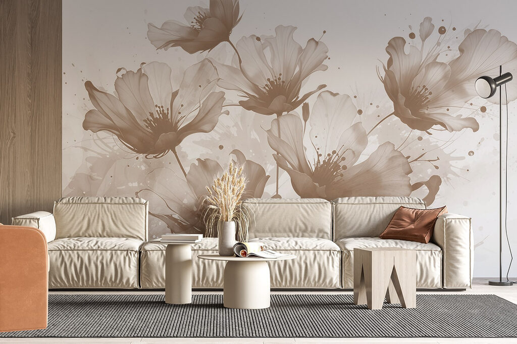 Bloemen met spattende penseelstreken — interieur 5