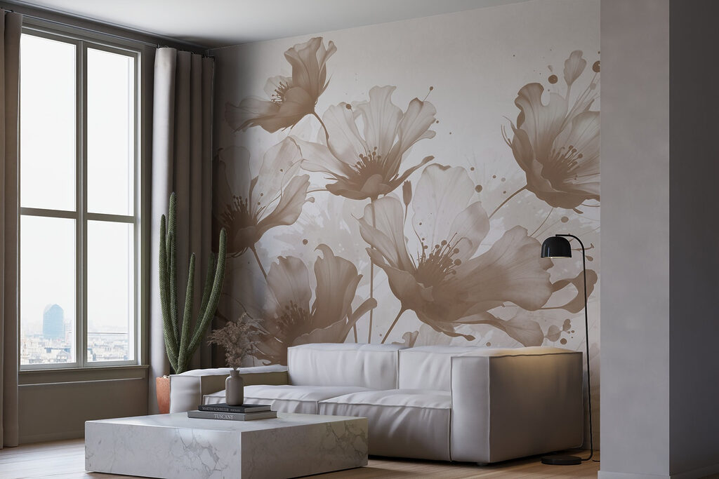 Bloemen met spattende penseelstreken — interieur 6