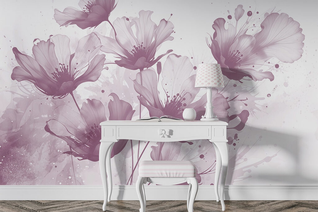 Bloemen met spattende penseelstreken — interieur 1
