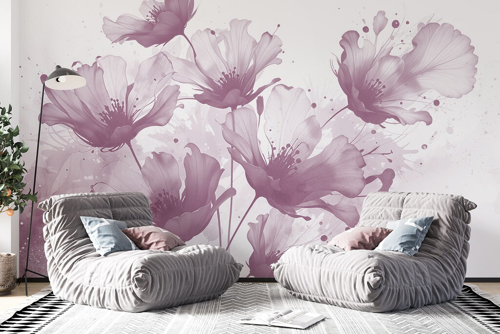 Bloemen met spattende penseelstreken — interieur 3