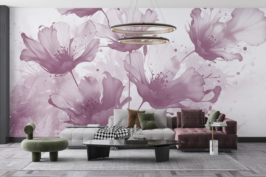 Bloemen met spattende penseelstreken — interieur 4