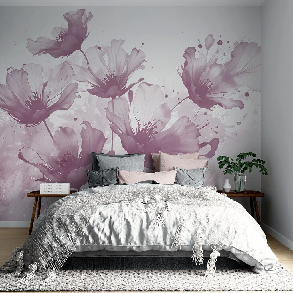 Bloemen met spattende penseelstreken — interieur 5