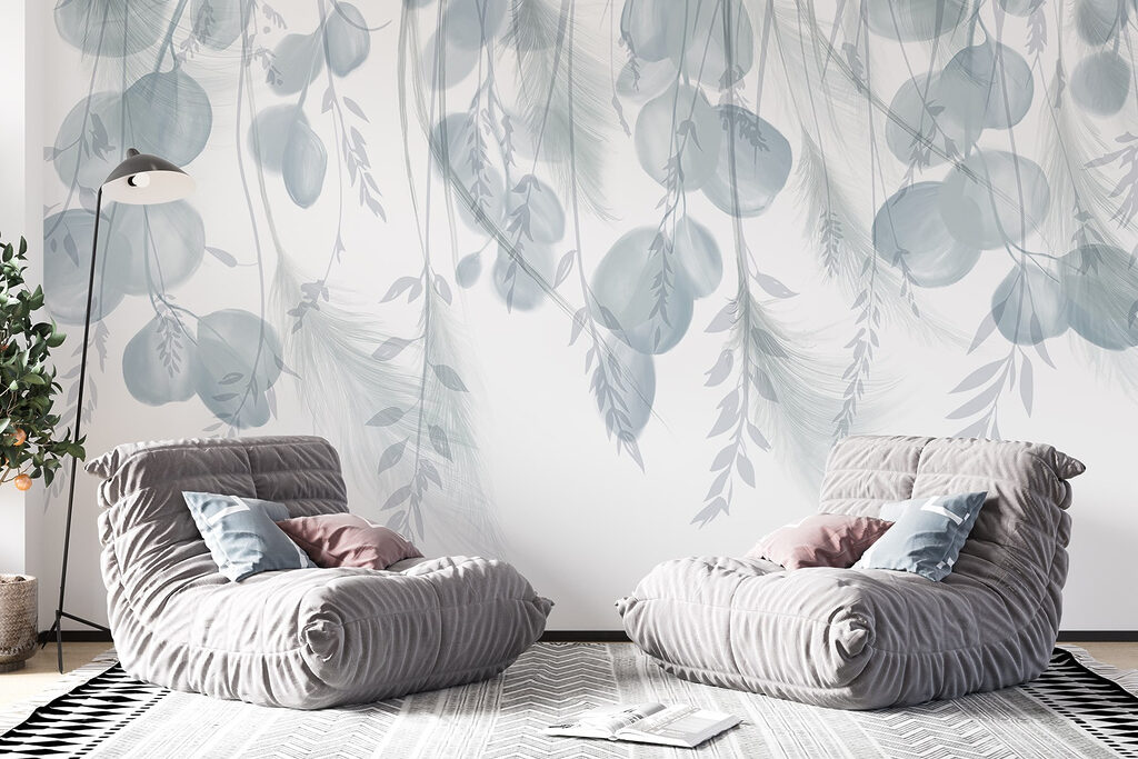 Blauwgroene takken hangen neer — interieur 5