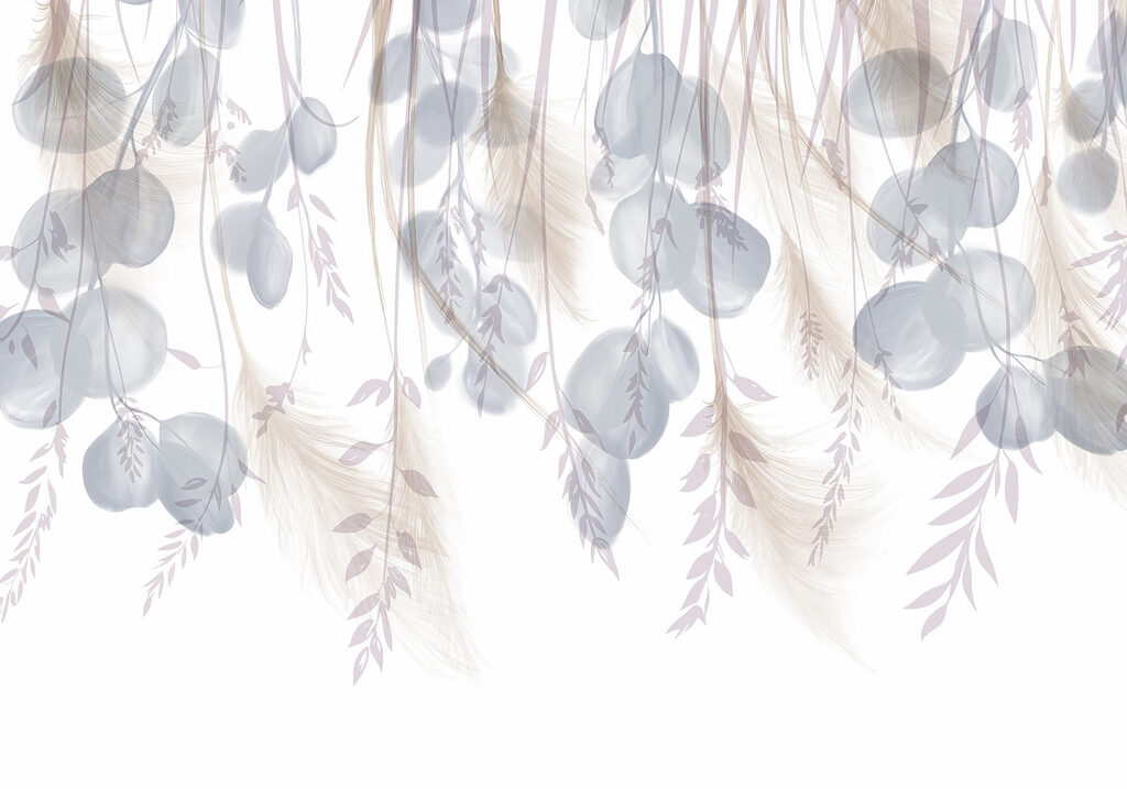 Slingers met blauwe blaadjes — volledig ontwerp
