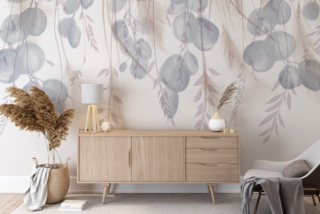 Slingers met blauwe blaadjes — interieur 3
