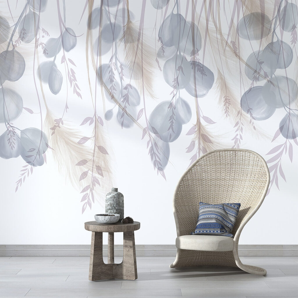 Slingers met blauwe blaadjes — interieur 5