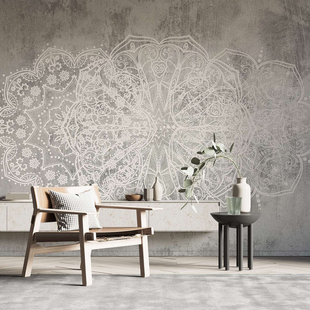 Witte mandala's op grijs — interieur 5