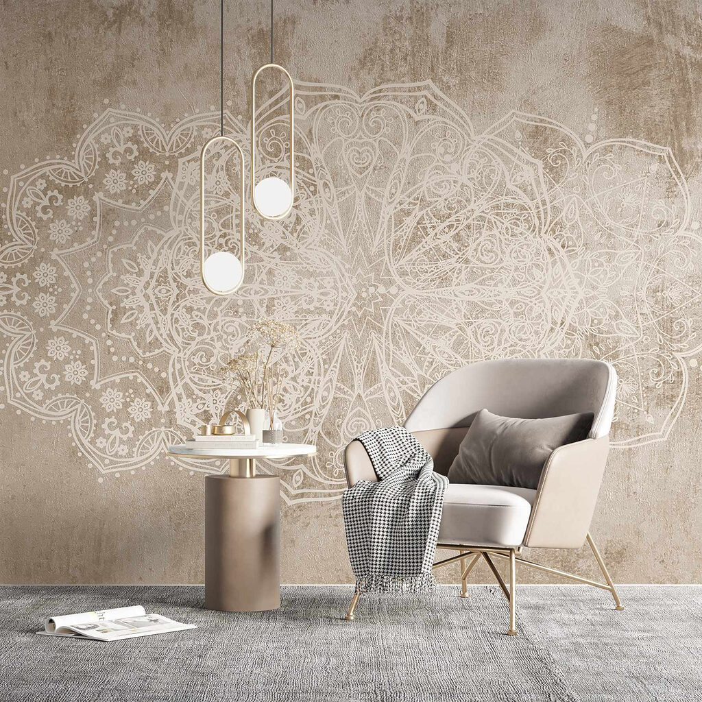 Wit sierlijk ontwerp op een bruin oppervlak — interieur 5