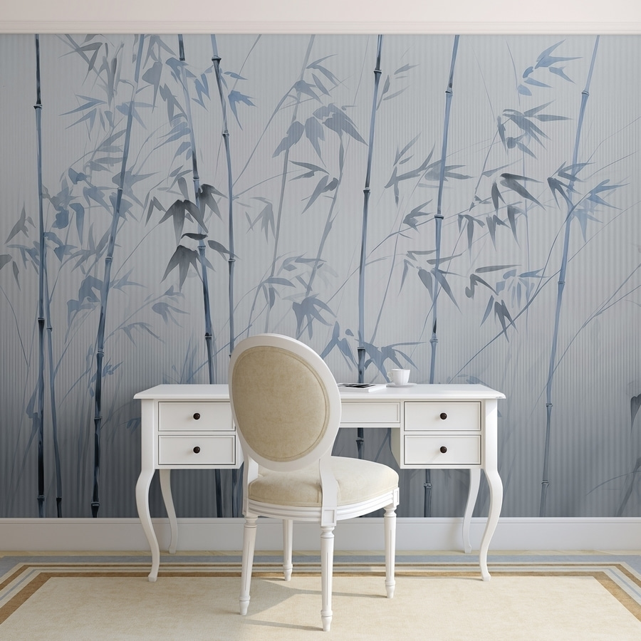 Zachte bamboesilhouetten in zachte tinten — interieur 2