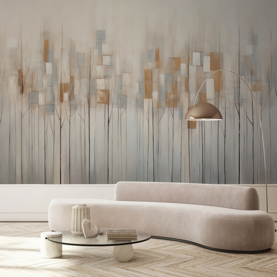 Kleurvlakjes boven dunne stelen — interieur 2