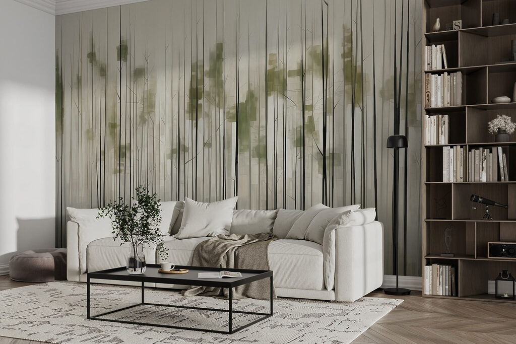 Groene stelen met verfvlekjes — interieur 3