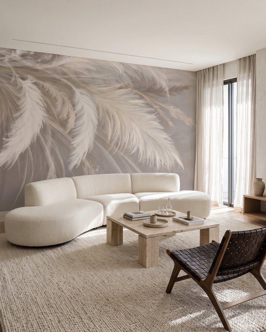 Veren in roomkleurige schaduw in een interieur