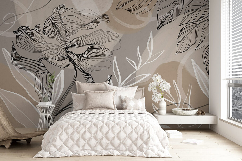 Bloemlijnen op warme vlakken — interieur 2