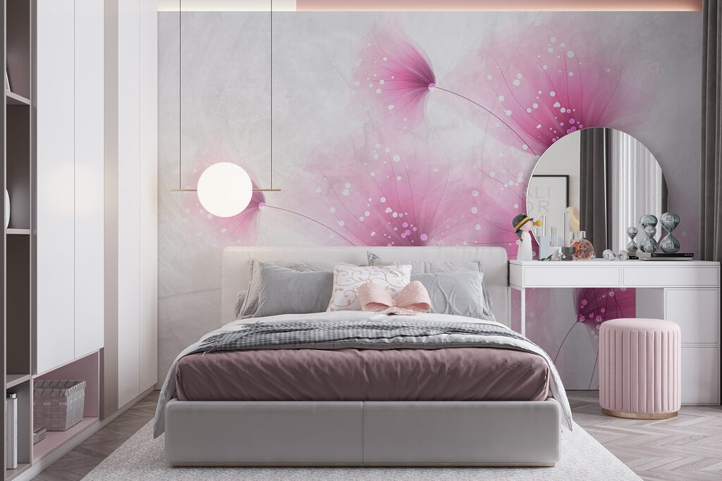 Roze pluizen met lichtstipjes — interieur 3