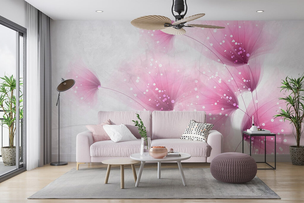 Roze pluizen met lichtstipjes — interieur 5
