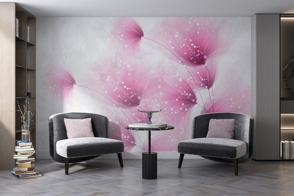 Roze pluizen met lichtstipjes — interieur 6
