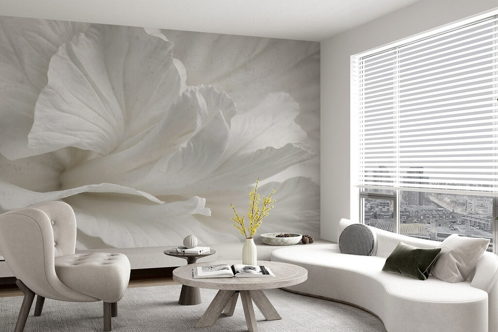 Witte bloemranden van dichtbij — interieur 3