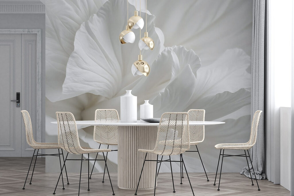 Witte bloemranden van dichtbij — interieur 6