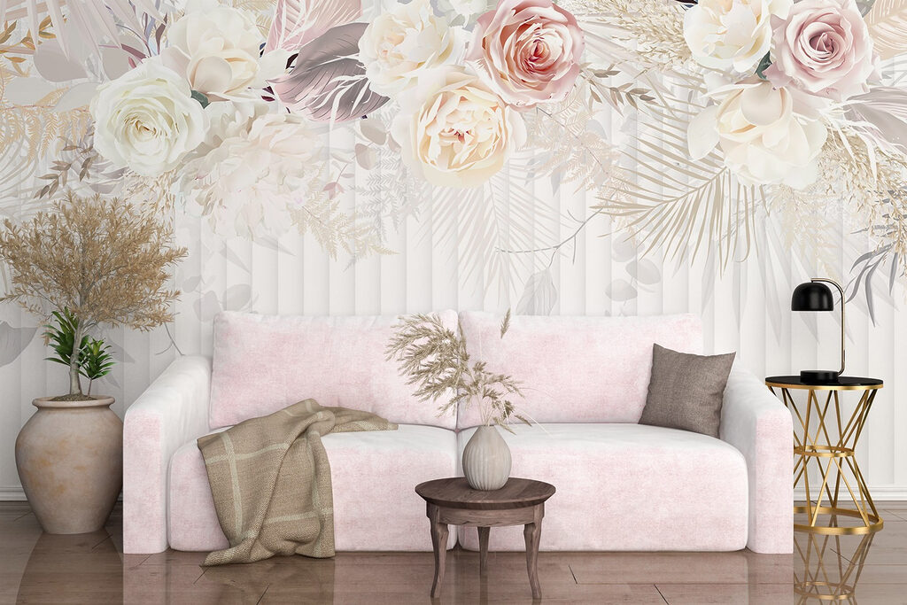 Rozen boven fijne strepen — interieur 5