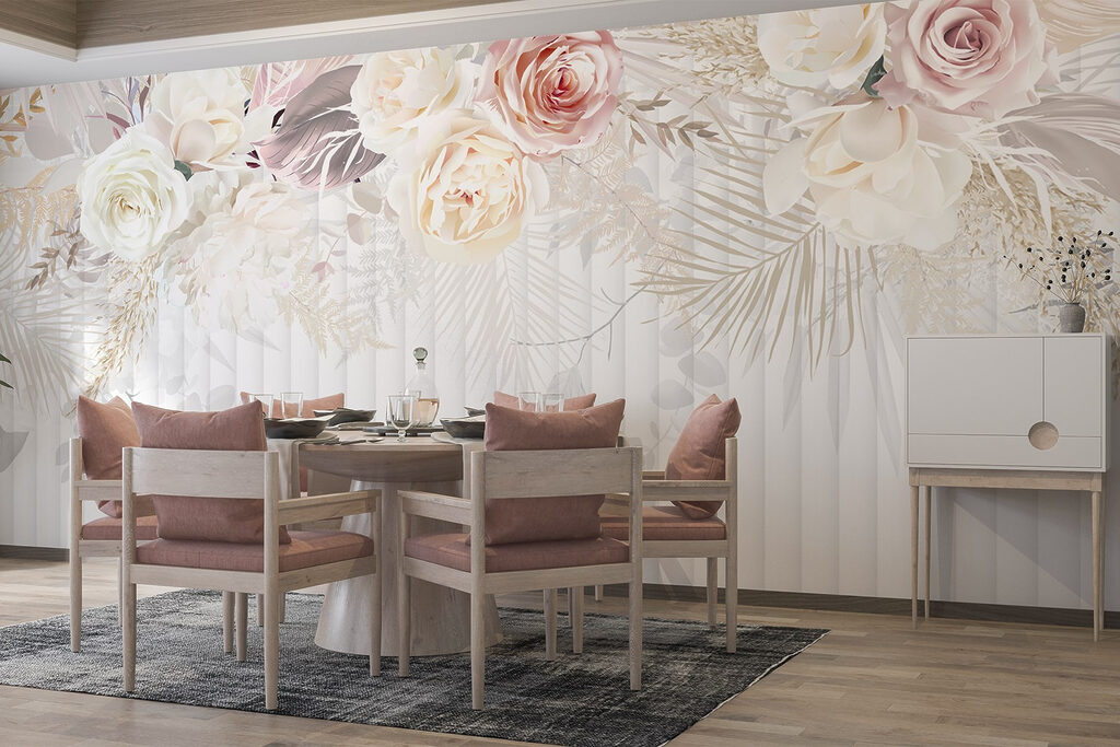 Rozen boven fijne strepen — interieur 6