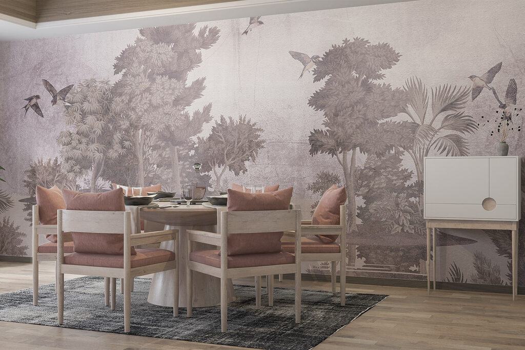 Vogels boven spiegelende boseilanden — interieur 6