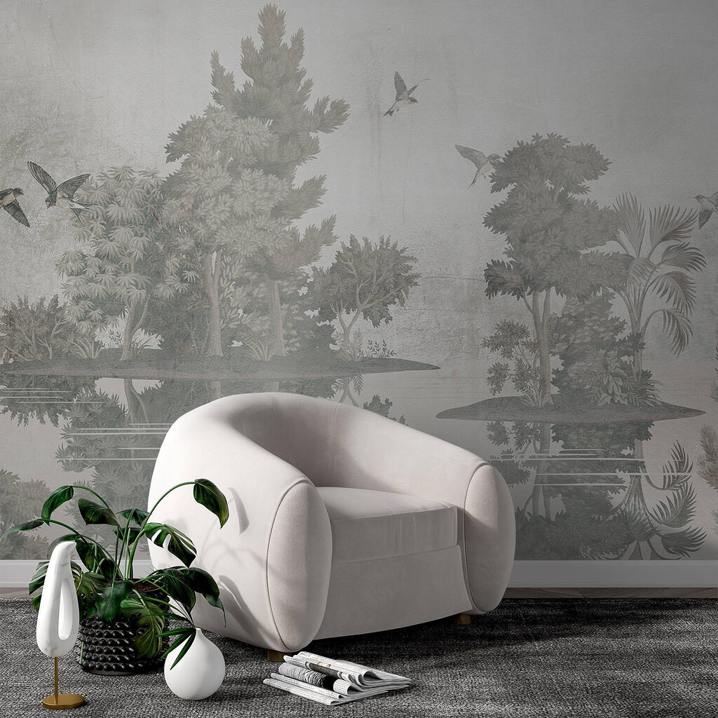Vogels vliegen over bomen — interieur 5