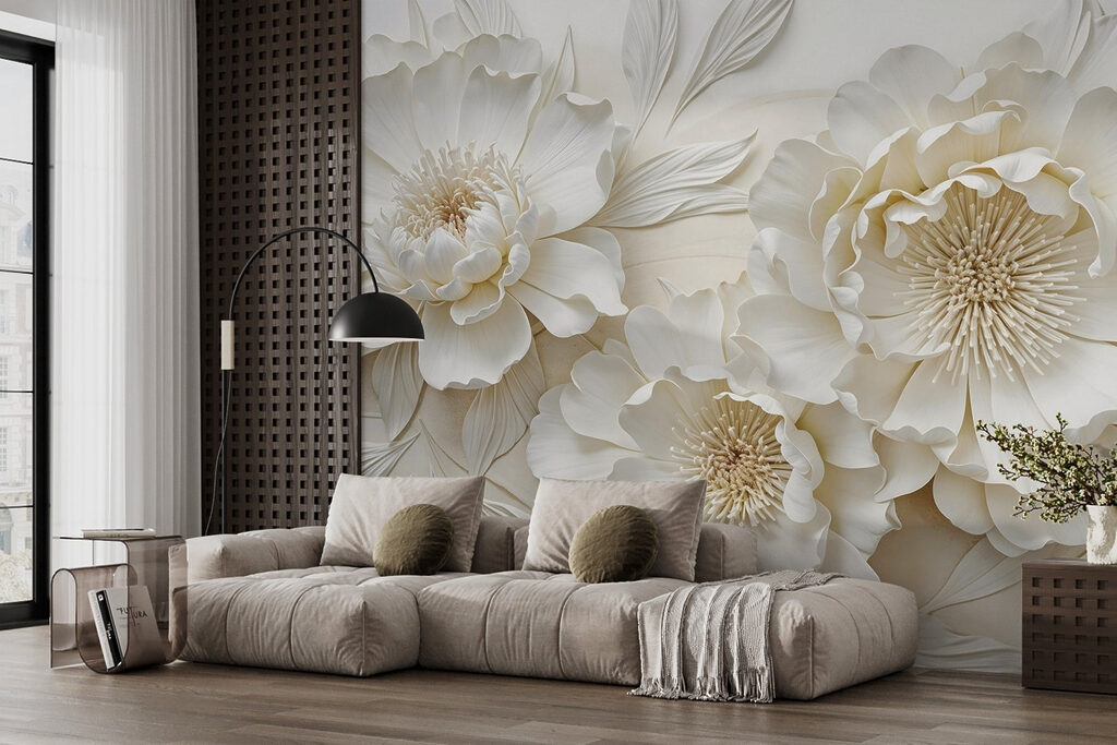 Witte bloemen met goudharten — interieur 6