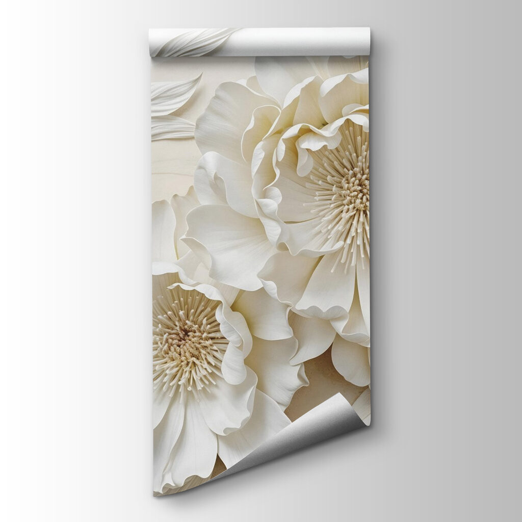 Witte bloemen met goudharten — productweergave