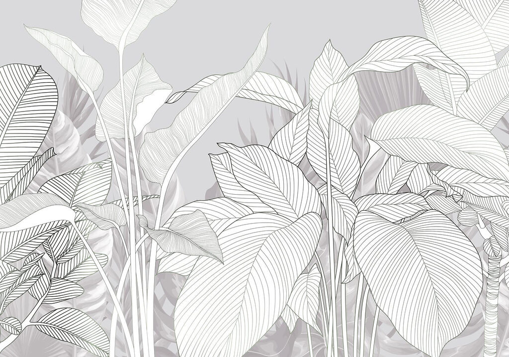 Witte bladeren met nerven — volledig ontwerp