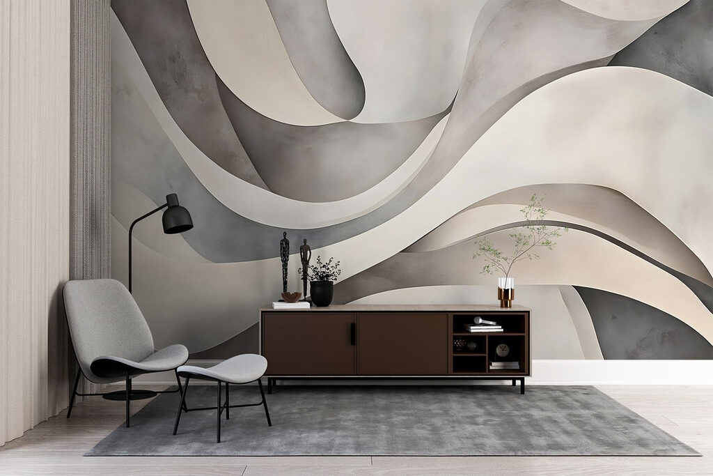 Zandkleurige linten met schaduwen — interieur 4