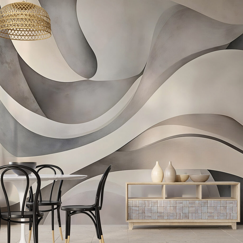 Zandkleurige linten met schaduwen — interieur 5