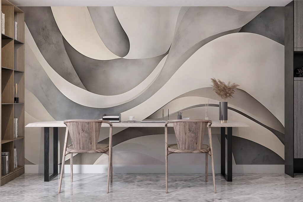 Zandkleurige linten met schaduwen — interieur 6