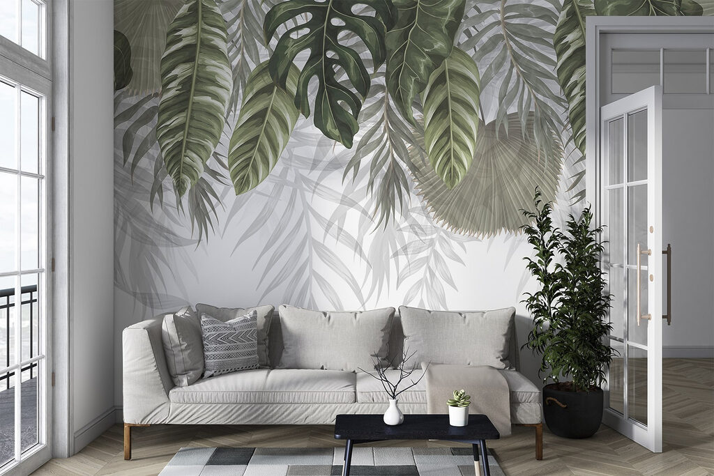 Hangblad in diepe groentinten — interieur 2