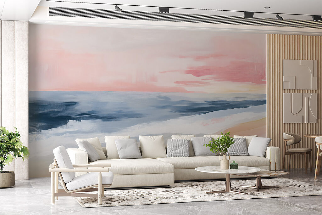 Roze lucht boven zeebanen — interieur 3